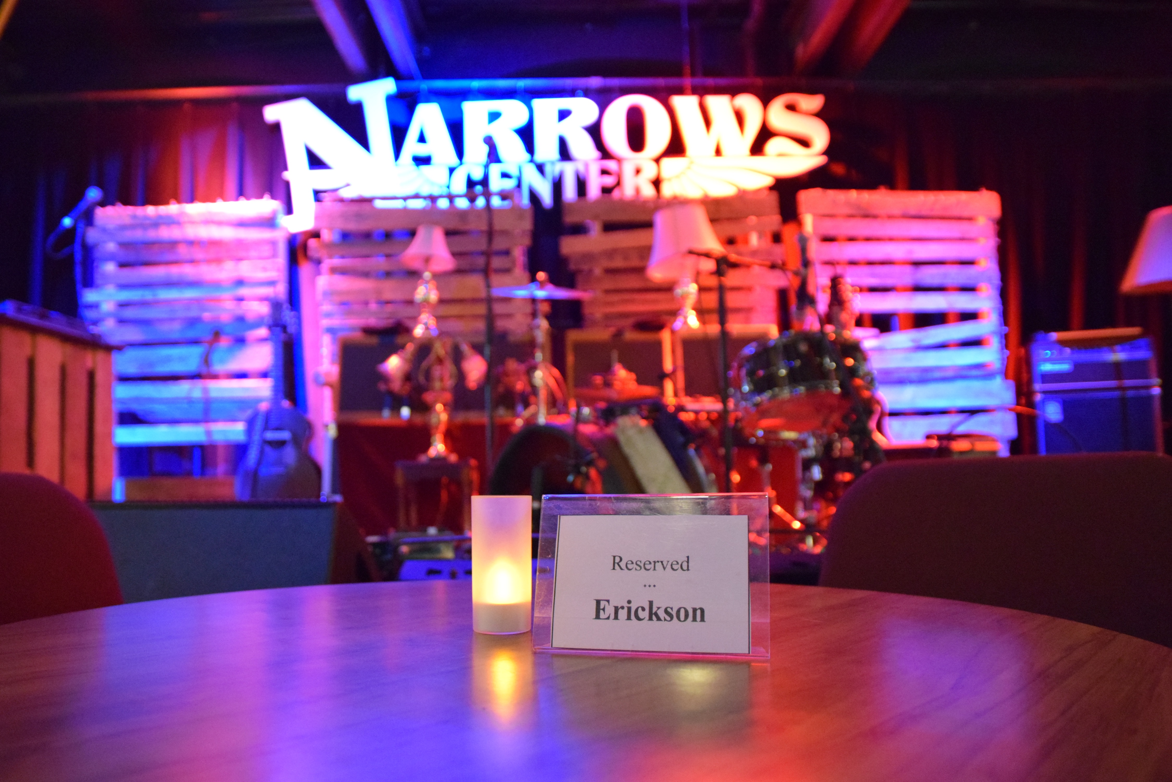 Reserved tables are gifted through our Friends of the Narrows program.